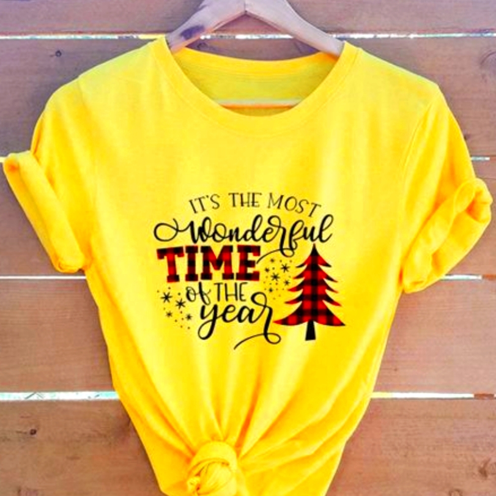 Women's NEW tops xmas print cotton